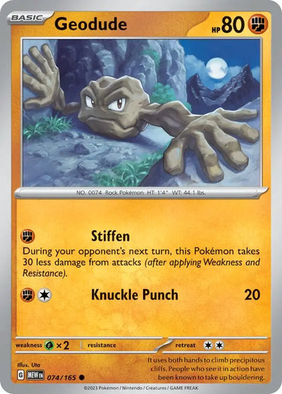 Pokemon Card 151 Geodude #74