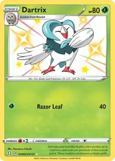 Pokemon Shining Fates Dartrix #SV002