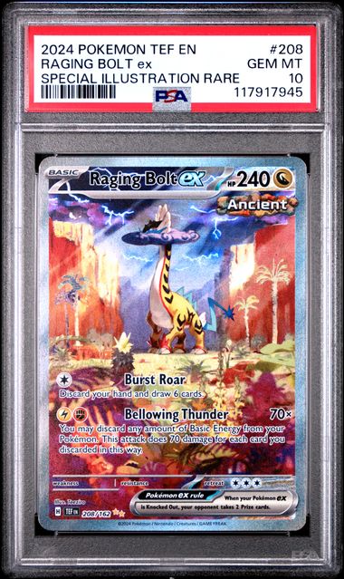 Pokemon Temporal Forces Raging Bolt ex #208 PSA 10