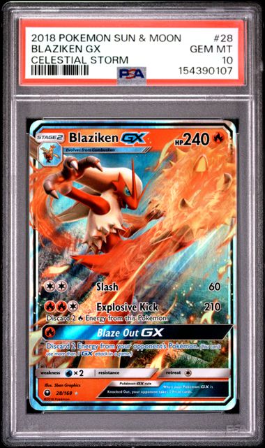 Pokemon Celestial Storm Blaziken GX #28 PSA 10