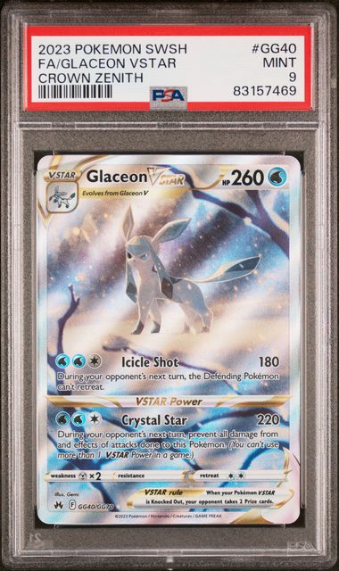 Pokemon Crown Zenith Glaceon VSTAR #GG40 PSA 9