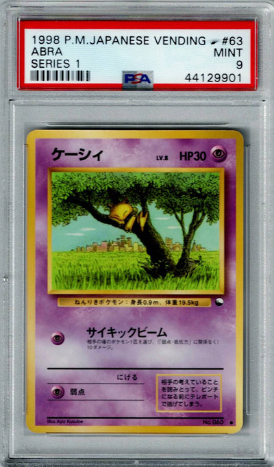 Pokemon JP Vending Series 1 Abra PSA 9 #63