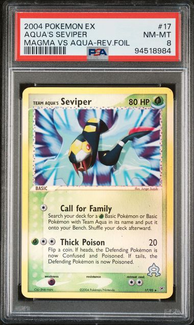 Pokemon Team Magma vs Team Aqua Aqua's Seviper #17 – REV FOIL PSA 9