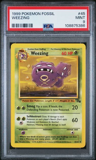 Pokemon Fossil Weezing #45 PSA 9