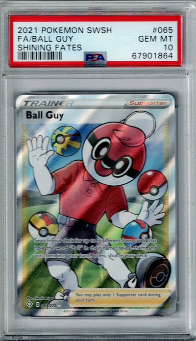 Pokemon Shining Fates Ball Guy #065 PSA 10