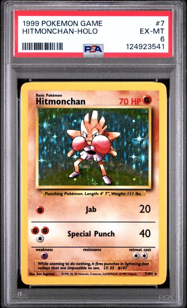 Pokemon Base Set Hitmonchan #7 – Holo PSA 6