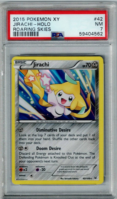 Pokemon XY Roaring Skies Jirachi #42 – Holo PSA 7