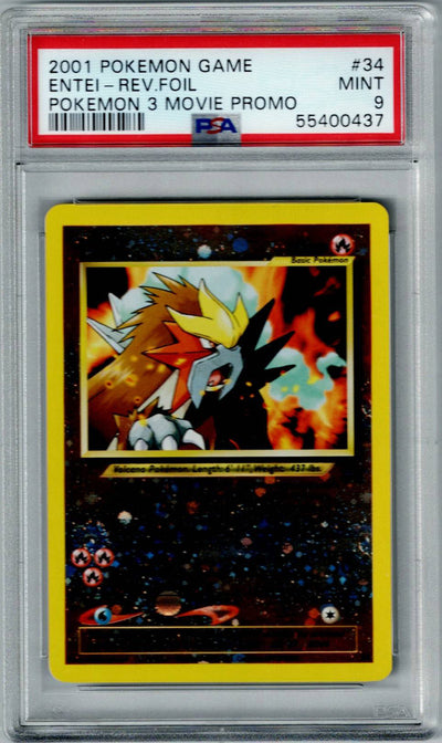 Pokemon Movie Promo Entei #34 – REV FOIL PSA 9