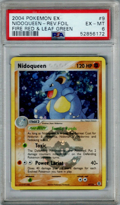 Pokemon Fire Red & Leaf Green Nidoqueen #9 – REV FOIL PSA 6