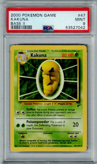 Pokemon Base 2 Kakuna #47 PSA 9