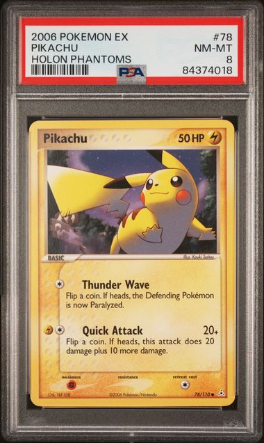 Pokemon Holon Phantoms Pikachu #78 PSA 8