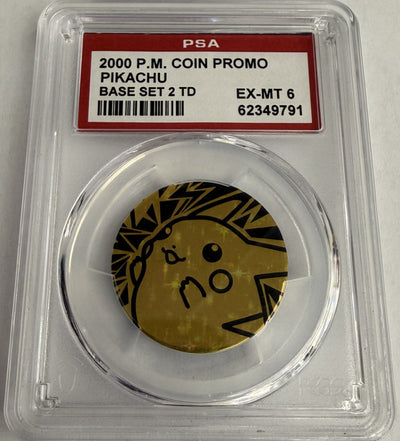 Pokemon Base Set 2 TD Pikachu Coin Promo PSA 6