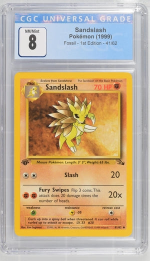Pokemon Fossil Sandslash #41 CGC 8