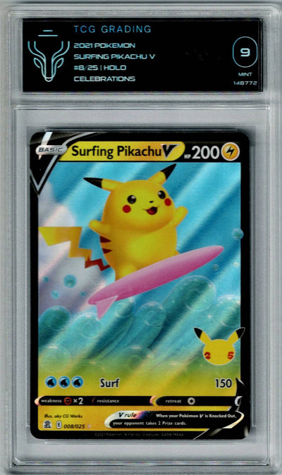 Pokemon Celebrations Surfing Pikachu V #8 TCG 9
