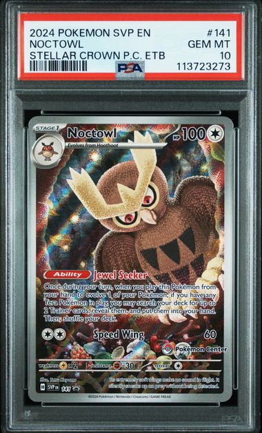 Pokemon Stellar Crown Promo Noctowl #141 PSA 10