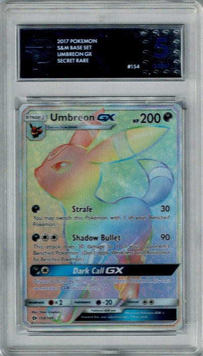 Pokemon S&M Base Set Umbreon GX #154 PSG 5