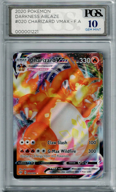 Pokemon Darkness Ablaze Charizard Vmax #020 PGS 10