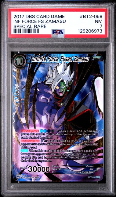Dragon Ball BT2 Infinite Force Fused Zamasu #058 PSA 7
