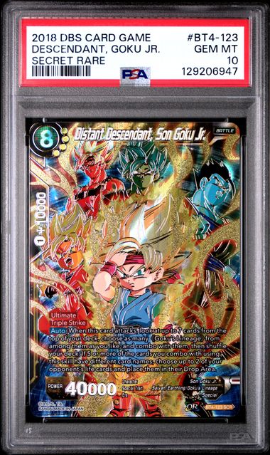Dragon Ball BT4 Distant Descendant, Son Goku Jr. #123 PSA 10