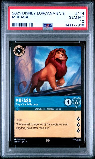 Lorcana Set 9 Mufasa #144 PSA 10
