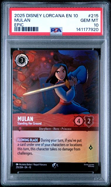 Lorcana Set 10 Mulan #215 PSA 10