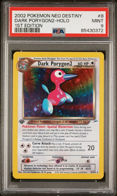 Pokemon Neo Destiny Dark Porygon2 #8 – Holo PSA 9
