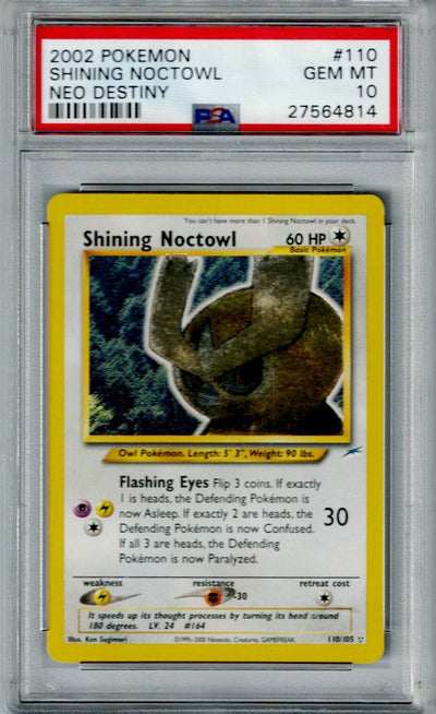Pokemon Neo Destiny Shining Noctowl #110 PSA 10