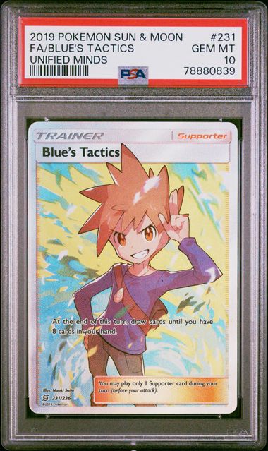 Pokemon Unified Minds Blue's Tactics #231 PSA 10