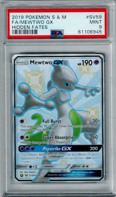 Pokemon Hidden Fates Mewtwo GX #SV59 PSA 9
