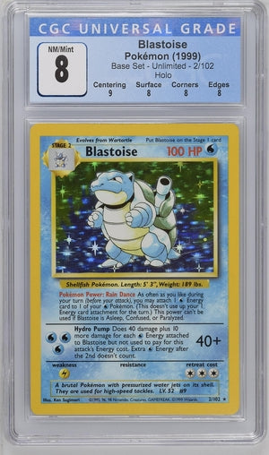 Pokemon Base Set Blastoise #2 CGC 8