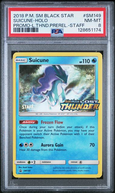 Pokemon SM Black Star Promo Suicune #SM149 PSA 8