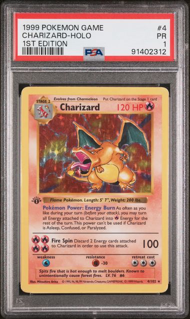 Pokemon Base Set Charizard #4 PSA 1