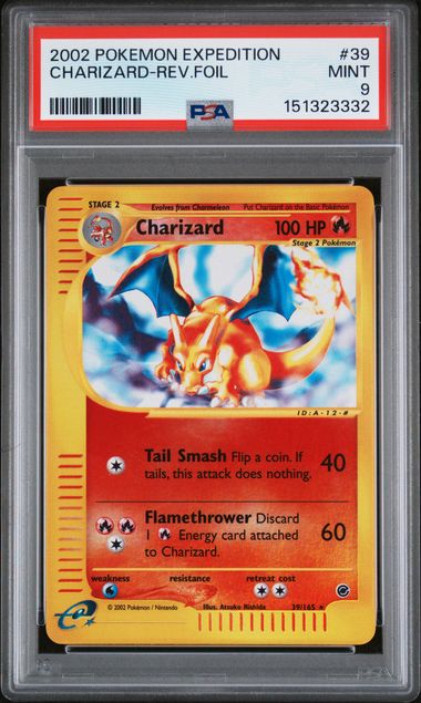 Pokemon Expedition Charizard #39 – REV FOIL PSA 9