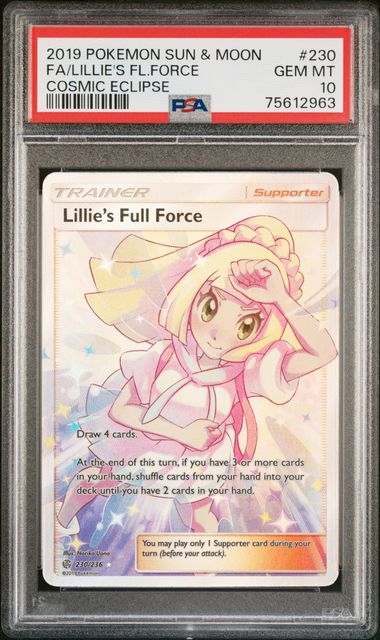 Pokemon Cosmic Eclipse Lillie's Full Force #230 PSA 10