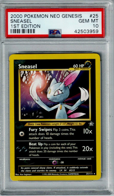 Pokemon Neo Genesis Sneasel #25 PSA 10