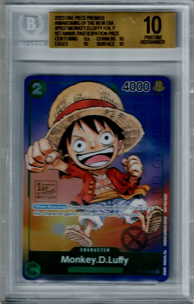 One Piece Awakening Of The New Era Monkey.D.Luffy #P037 BGS 10