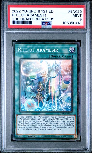 Yu-Gi-Oh The Grand Creations Rite Of Aramesir #EN025 PSA 9