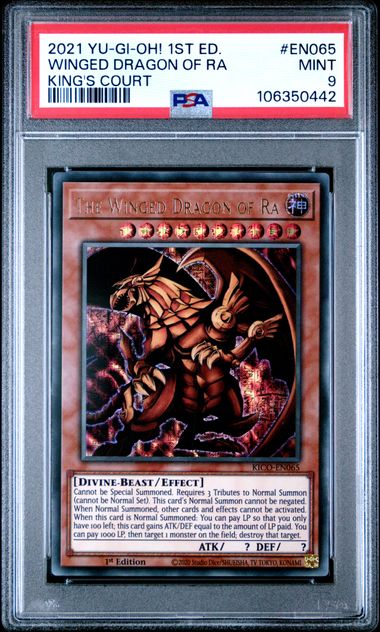 Yu-Gi-Oh Kings Court The Winged Dragon Of Ra #EN065 PSA 9
