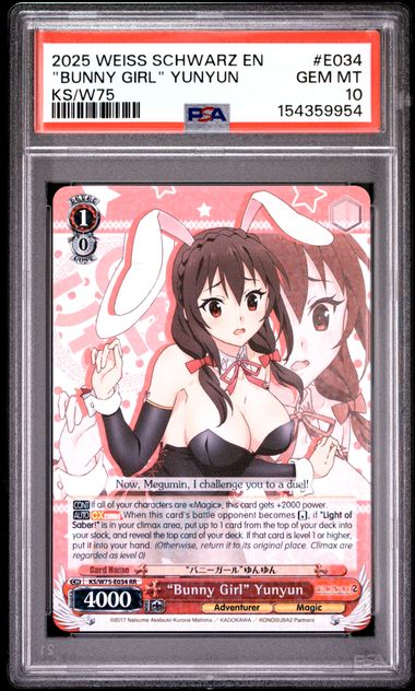 Weiss Schwarz KS/W75 "Bunny Girl" Yunyun #E034 PSA 10