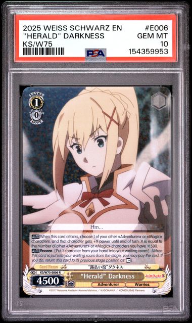 Weiss Schwarz KS/W75 "Hearld" Darkness #E006 PSA 10