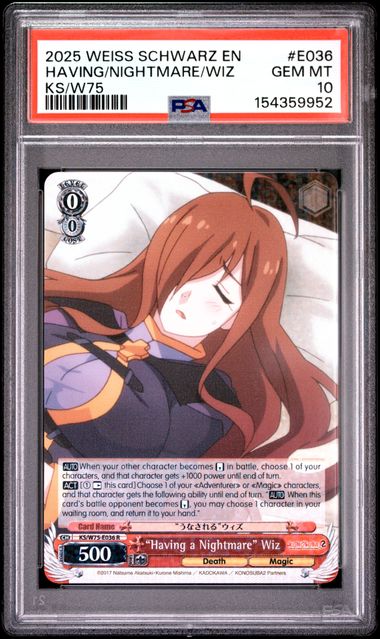 Weiss Schwarz KS/W75 "Having A Nightmare" Wiz #E036 PSA 10
