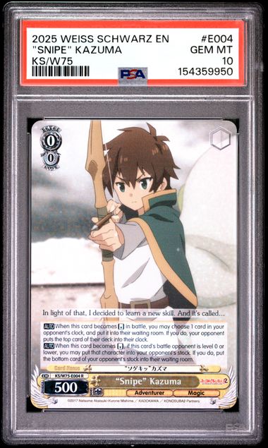 Weiss Schwarz KS/W75 "Snipe" Kazuma #E004 PSA 10