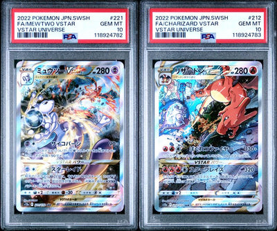 Pokemon JP Vstar Universe Sequential Set Mewtwo & Charizard Vstar #221 PSA 10