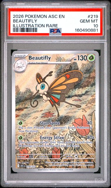 Pokemon Ascended Heroes Beautifly #219 PSA 10