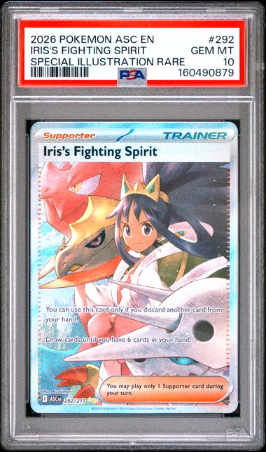 Pokemon Ascended Heroes Iris's Fighting Spirit #292 PSA 10