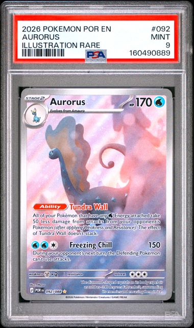 Pokemon Perfect Order Aurorus #092 PSA 9