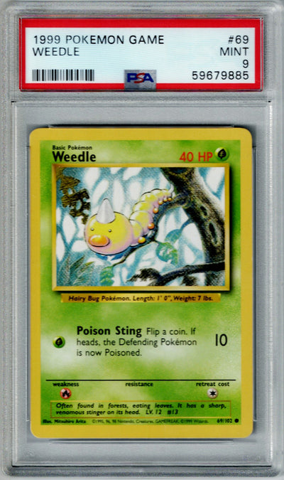 Pokemon Base Set Weedle #69 PSA 9