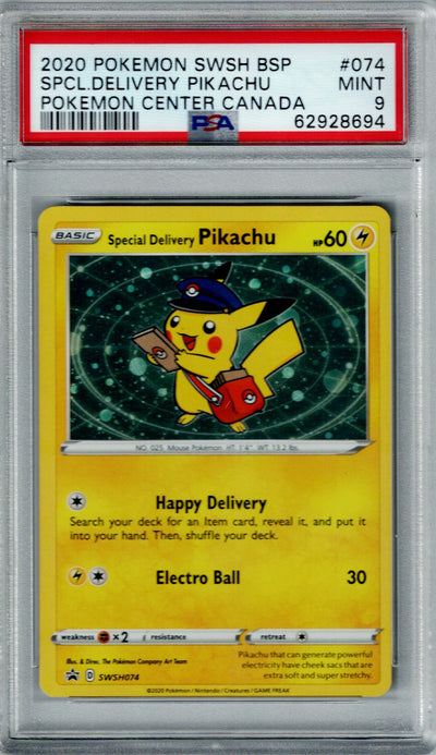 Pokemon Center Canada Special Delivery Pikachu #074 PSA 9