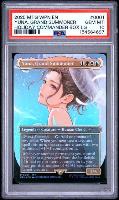 Magic The Gathering Holiday Commander Box Yuna, Grand Summoner #0001 PSA 10