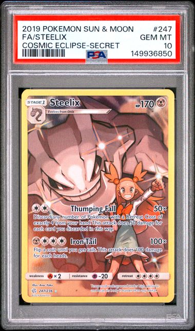 Pokemon S&M Cosmic Eclipse Steelix #247 PSA 10